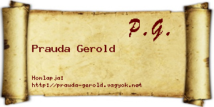 Prauda Gerold névjegykártya